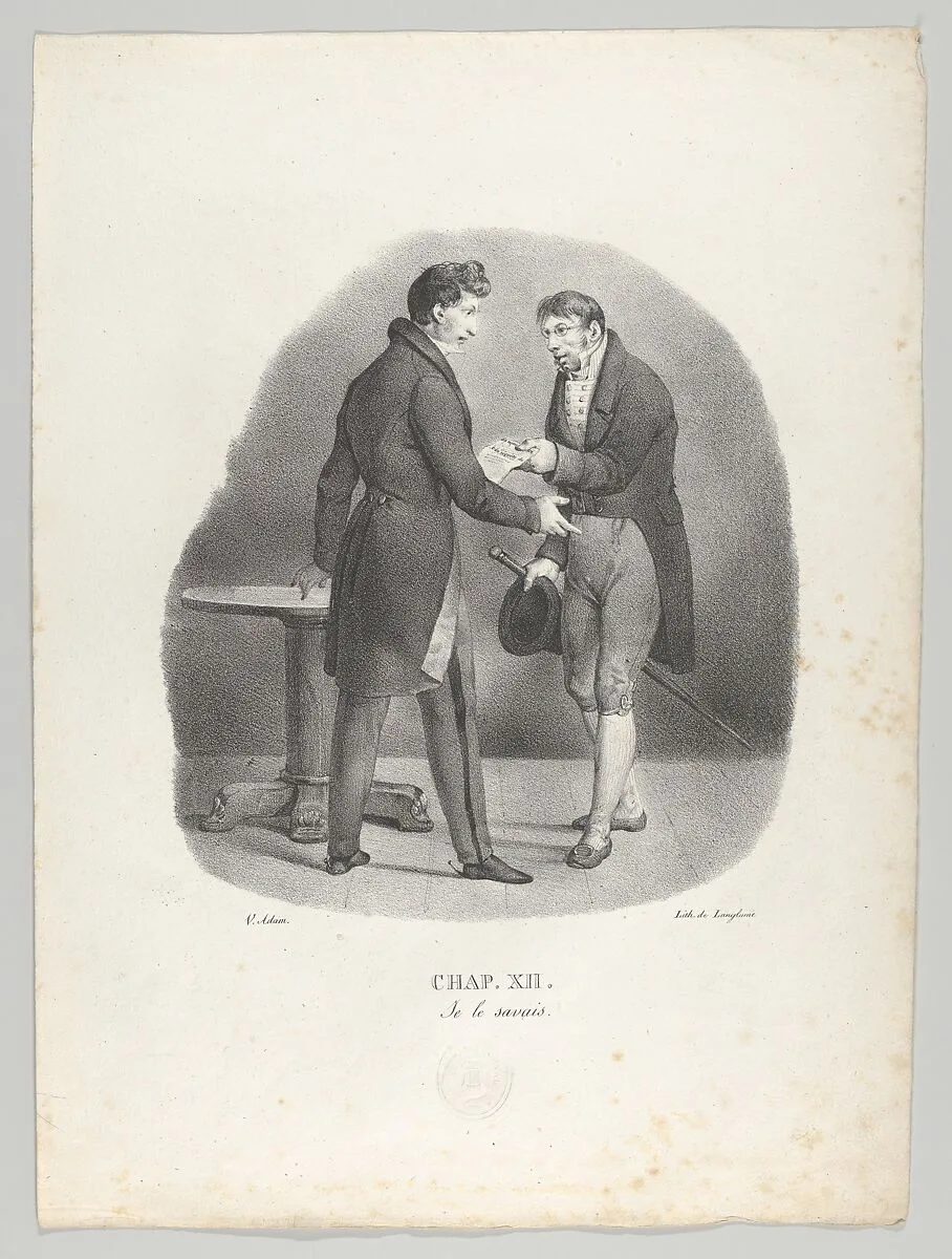 Chap. XII: Je le savais (I thought as much) — Langlumé|Victor Adam|Sazerac and Duval