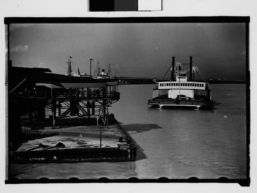 [Ferryboat "Algiers" with Dock in Foreground, New Orleans, Louisiana]