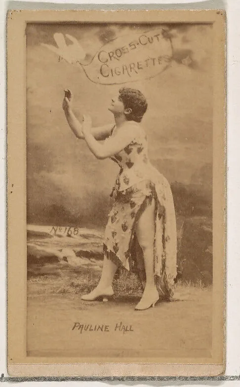 Card Number 168, Pauline Hall, from the Actors and Actresses series (N145-1) issued by Duke Sons & Co. to promote Cross Cut Cigarettes — W. Duke, Sons & Co.