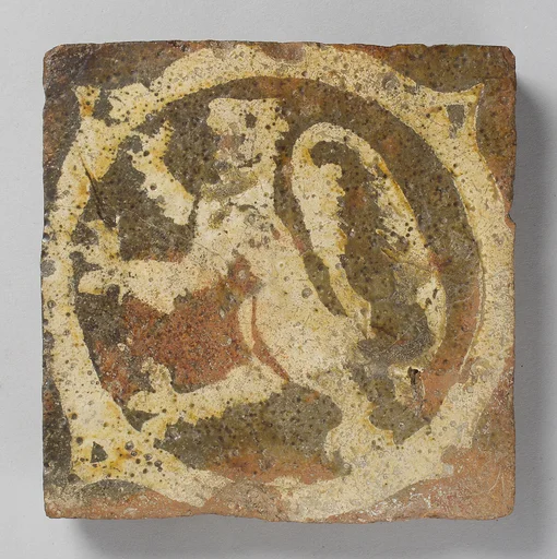 Tile with rampant lion