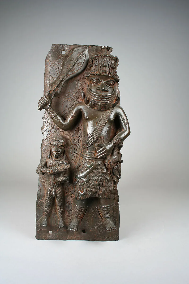 Plaque: Iyase with Sword and Attendant — Unknown