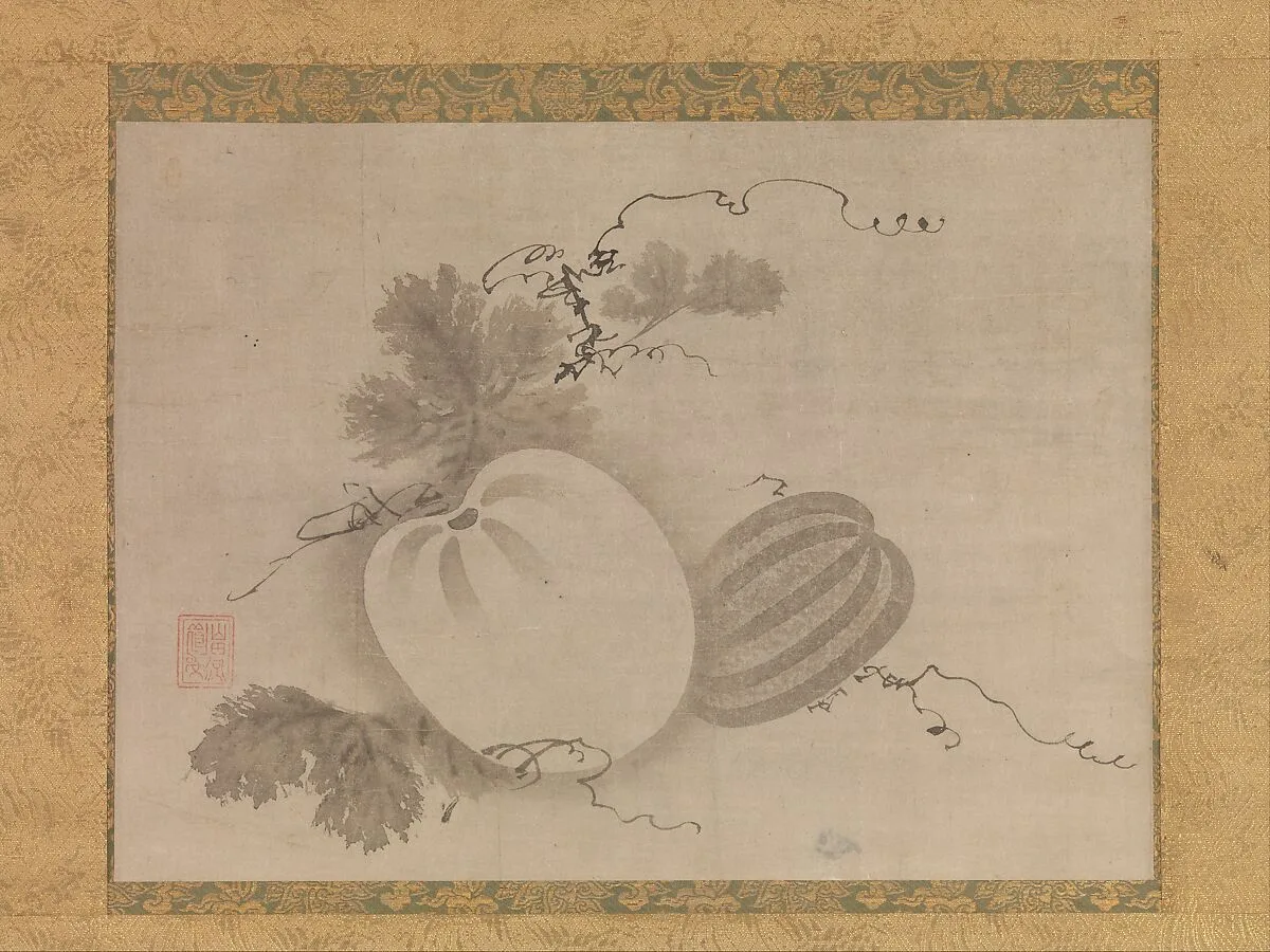 山田道安筆 瓜図|Melons — Yamada Dōan