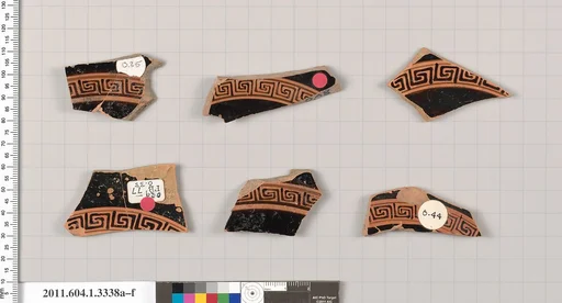 Terracotta fragments of kylikes (drinking cups)