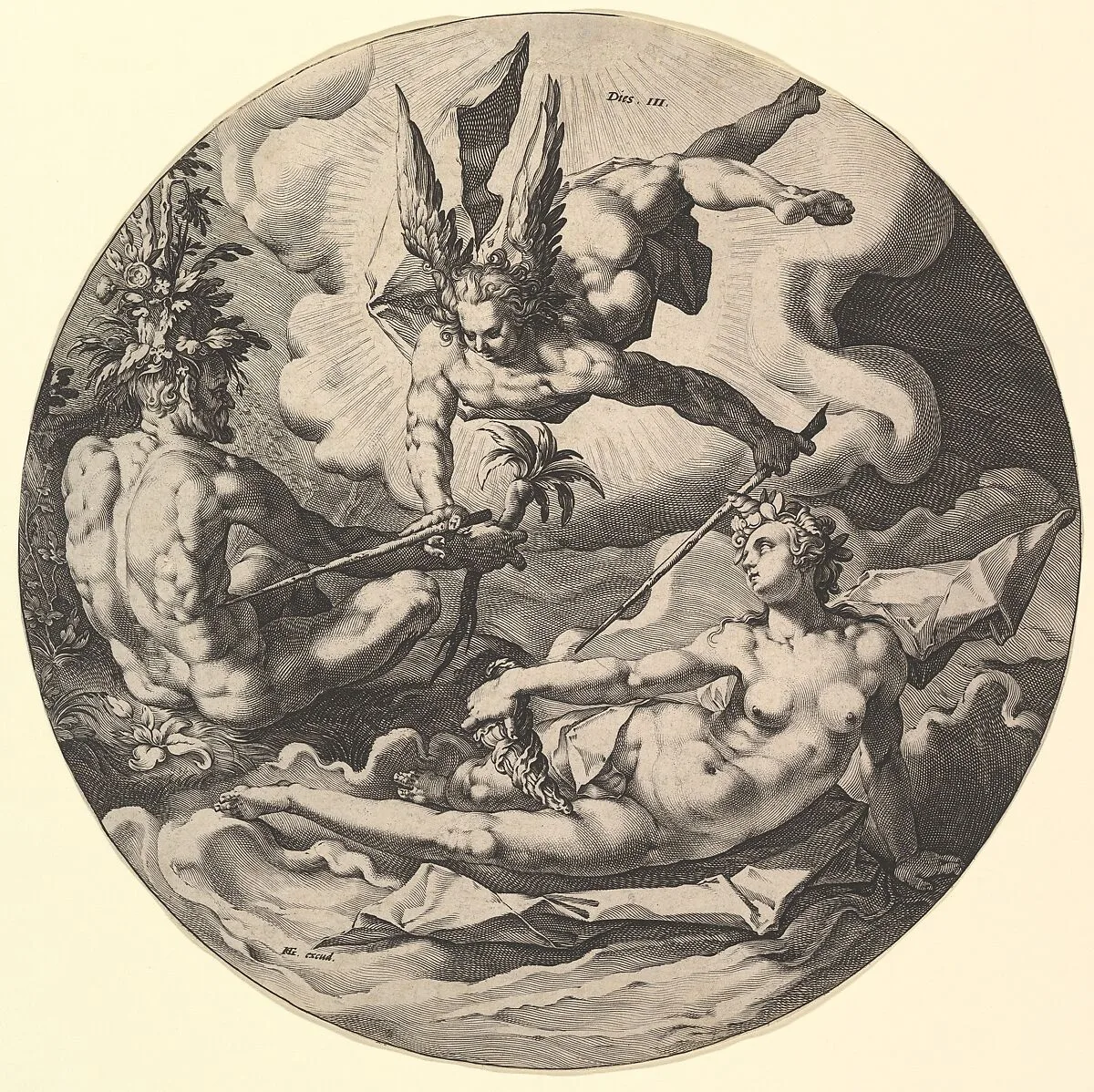 The Third Day ( Dies III): The Separation of Land and Sea, from The Creation of the World, a series of seven plates — Hendrick Goltzius|Jan Muller|Hendrick Goltzius