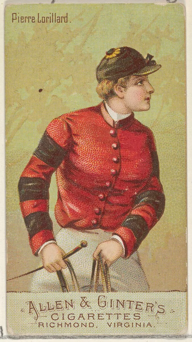 Pierre Lorillard, from the Racing Colors of the World series (N22b) for Allen & Ginter Cigarettes — Allen & Ginter