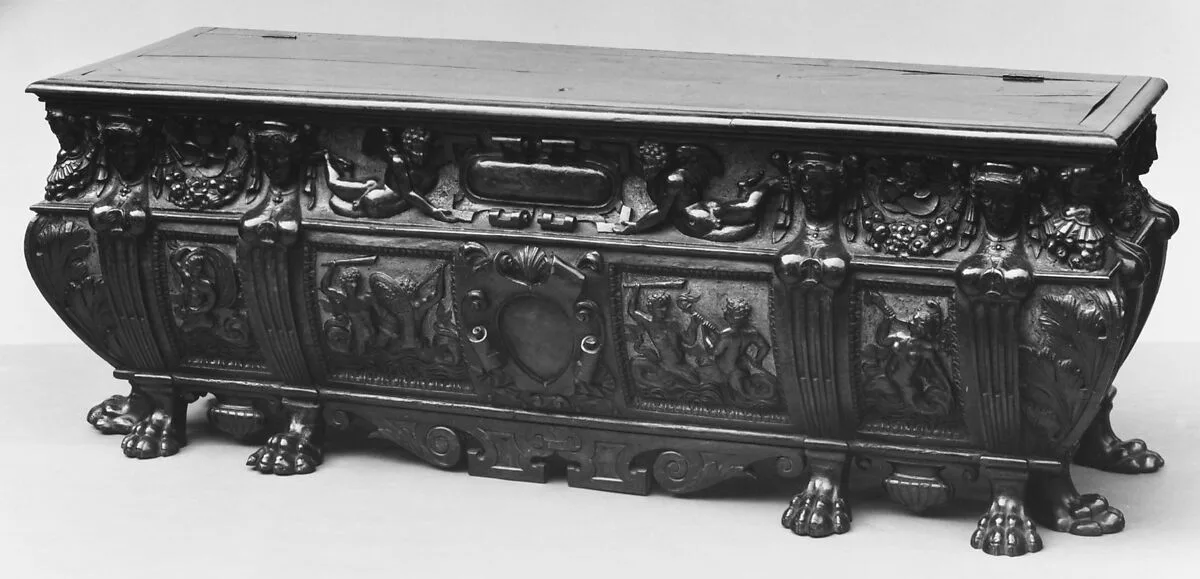 Marriage chest (cassone) (one of a pair) — Unknown