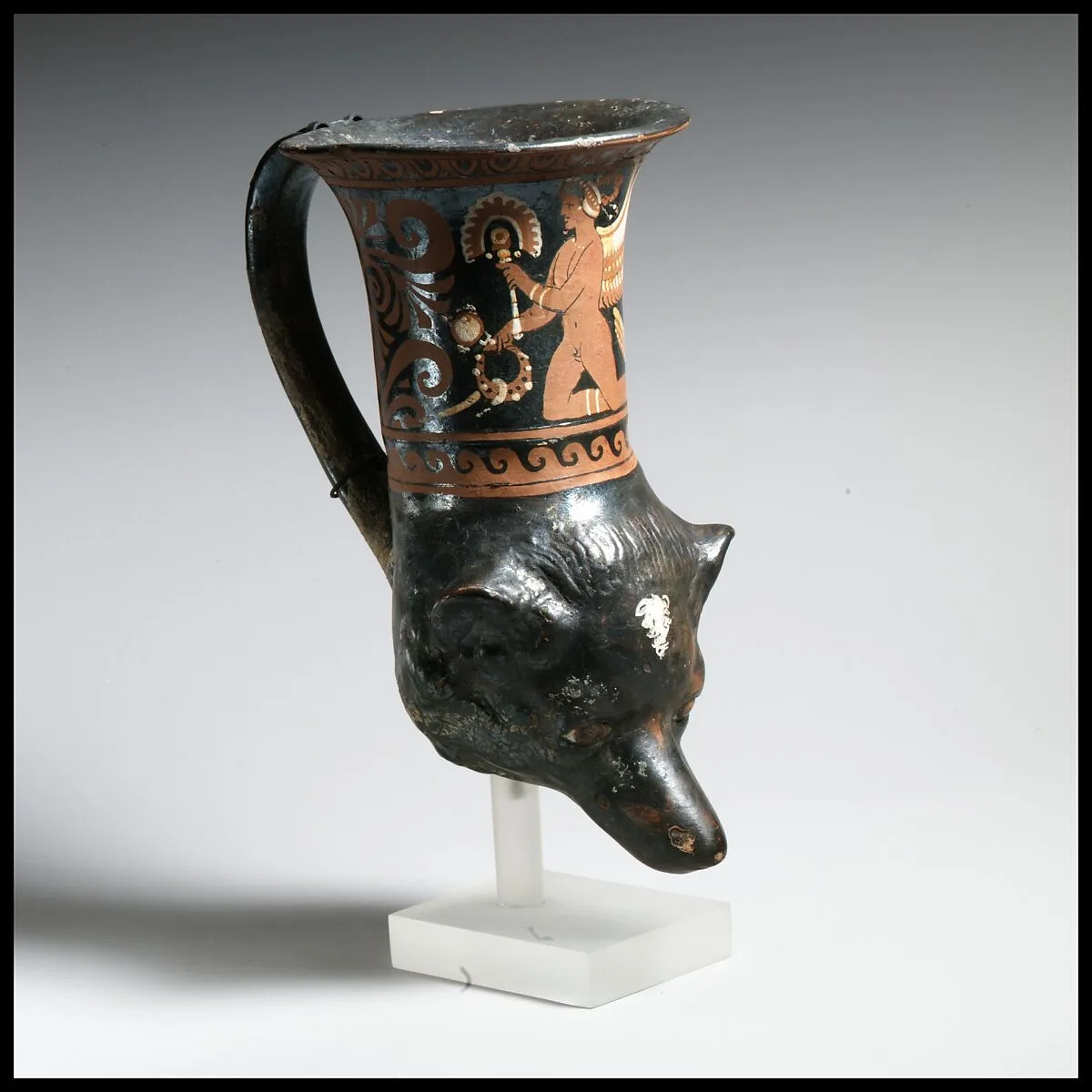 Terracotta rhyton in the shape of a dog’s head — Unknown