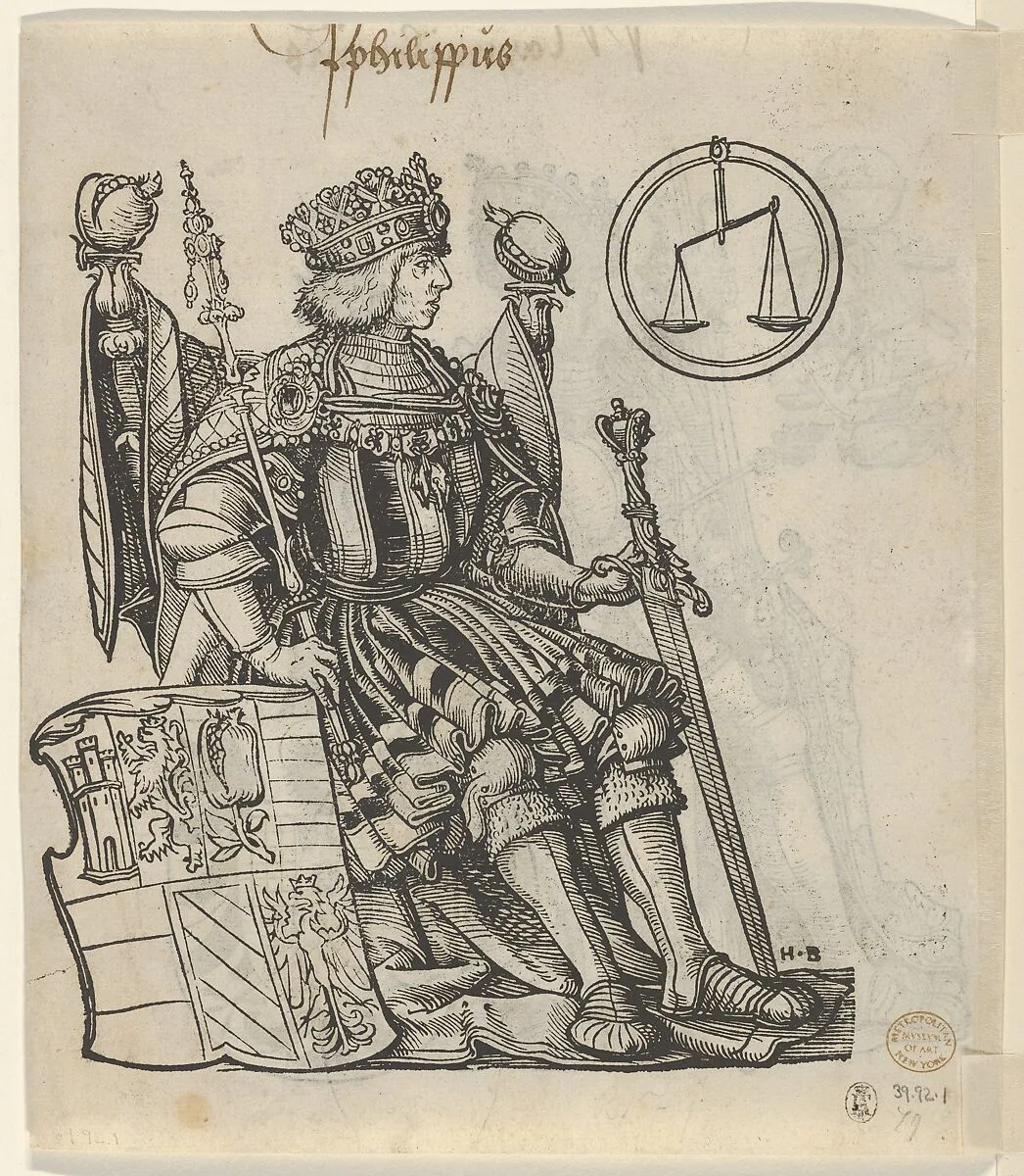 Verso of a Sheet with Philip the Belle, from The Genealogy of Emperor Maximilian I — Hans Burgkmair