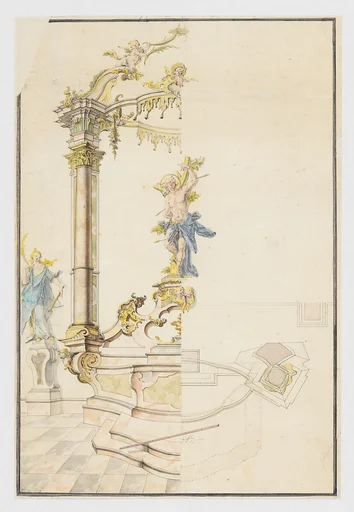 Design for an Altarpiece with a Figure of St. Sebastian