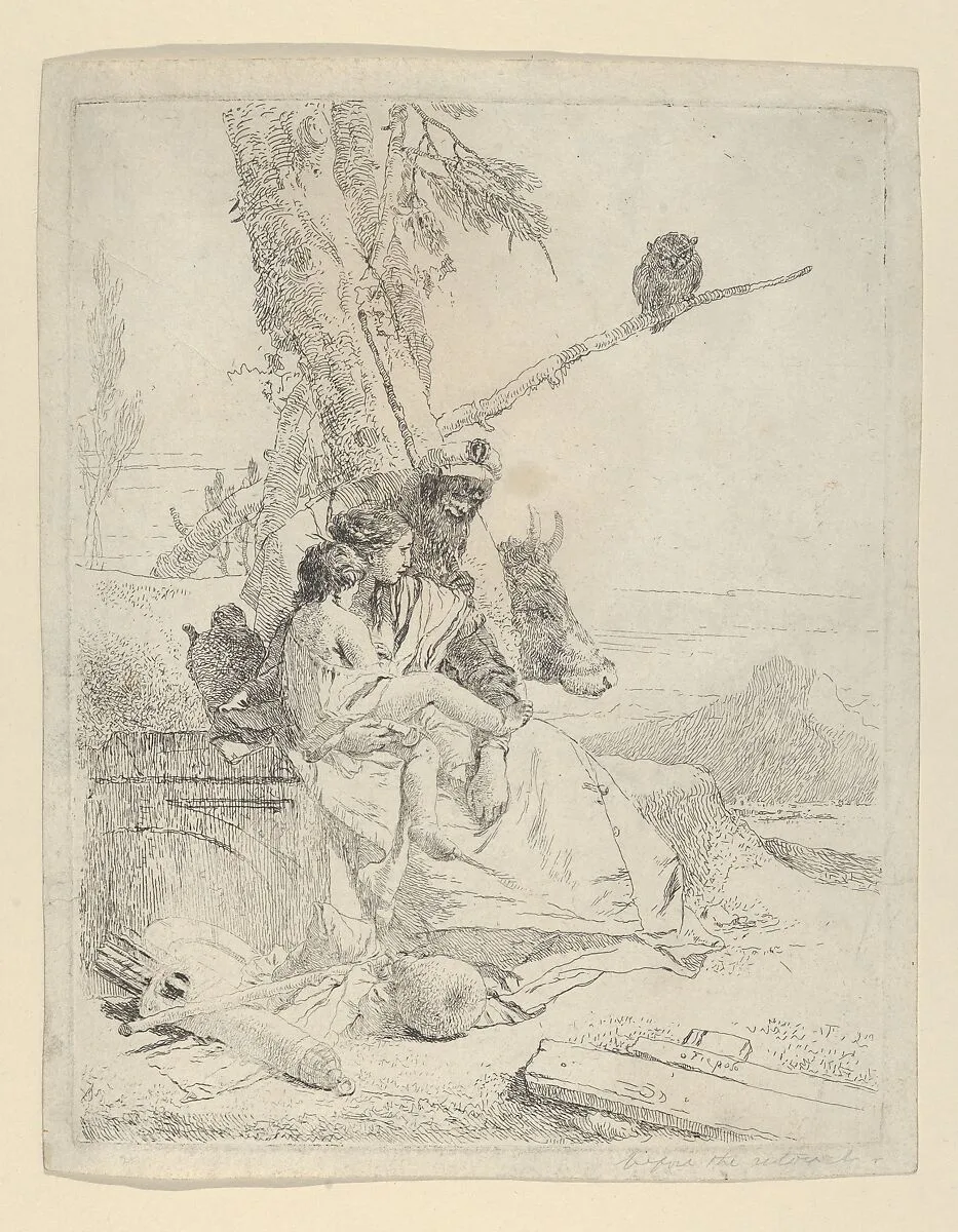 The Family of the oriental Peasant, from the Scherzi — Giovanni Battista Tiepolo