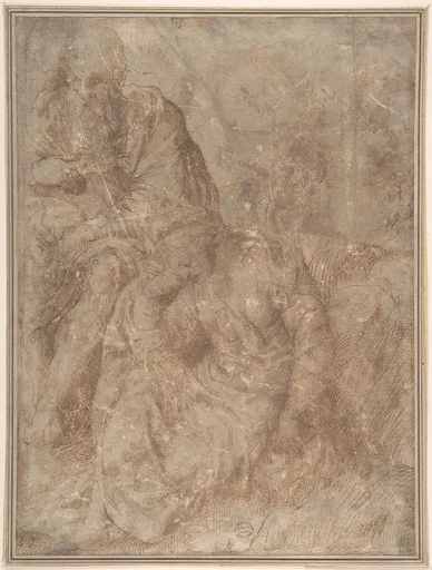 Woman and Old Man Seated