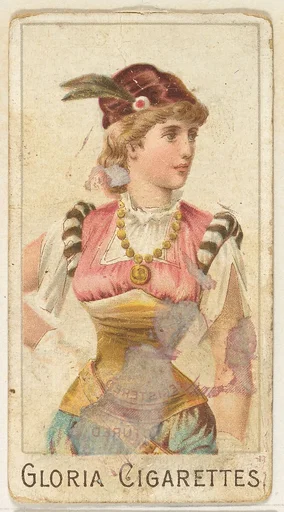 From the series "Sports Girls" (C190), issued by the American Cigarette Company, Ltd., Montreal, to promote Gloria Cigarettes