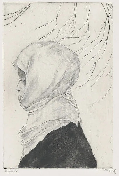 Japanese Woman in Winter Clothing — Emil Orlik