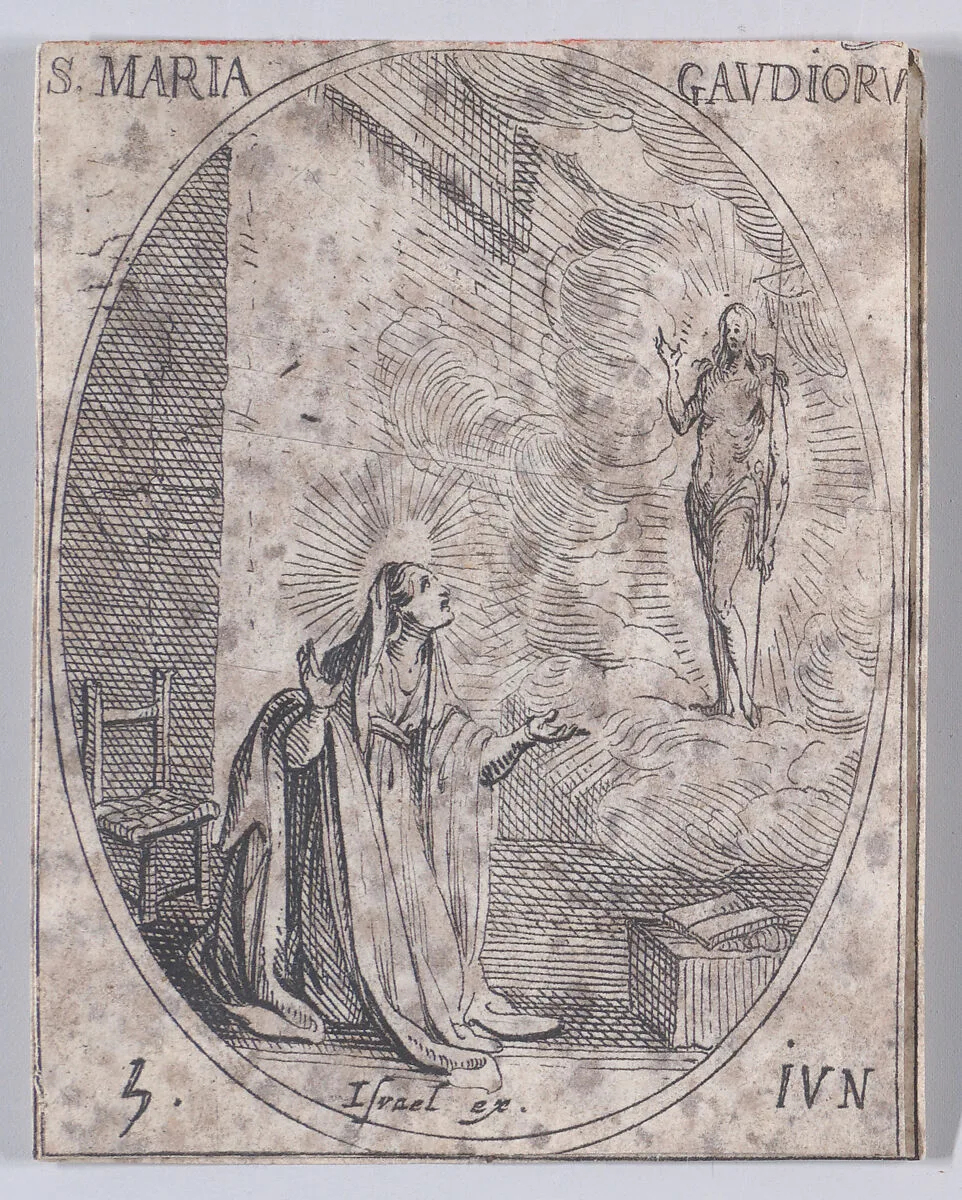Ste. Marie des Joies (St. Mary of the Joys), June 5th, from "Les Images De Tous Les Saincts et Saintes de L'Année" (Images of All of the Saints and Religious Events of the Year) — Jacques Callot|Israël Henriet