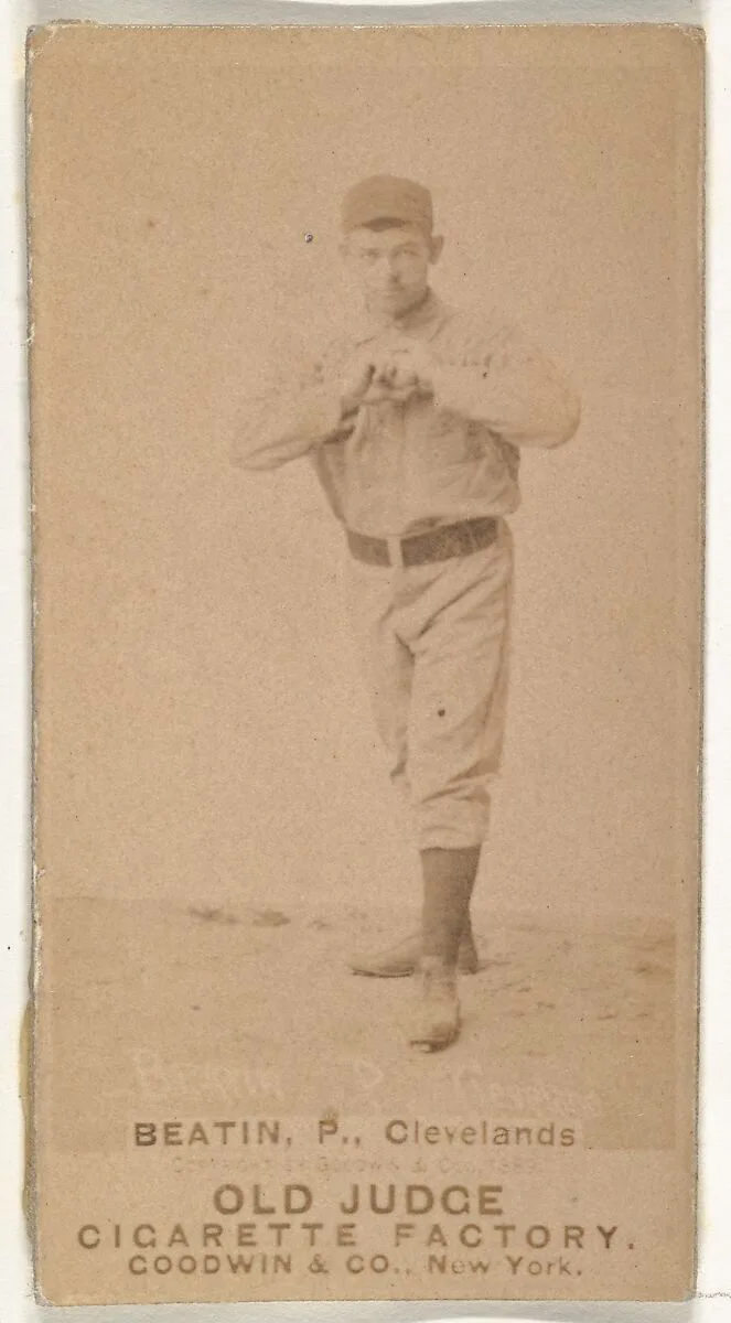 Ebenezer Ambrose "Ed" Beatin, Pitcher, Cleveland, from the Old Judge series (N172) for Old Judge Cigarettes — Goodwin & Company