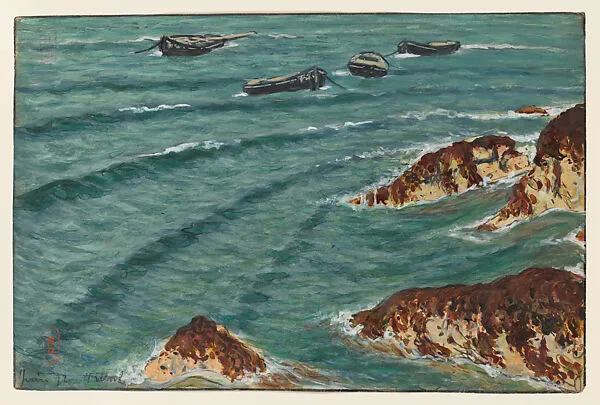 Boats Anchored in Tréboul — Henri Rivière