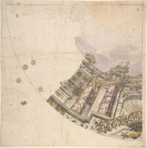 Design for One Eighth of an Illusionistic Ceiling of a Dome