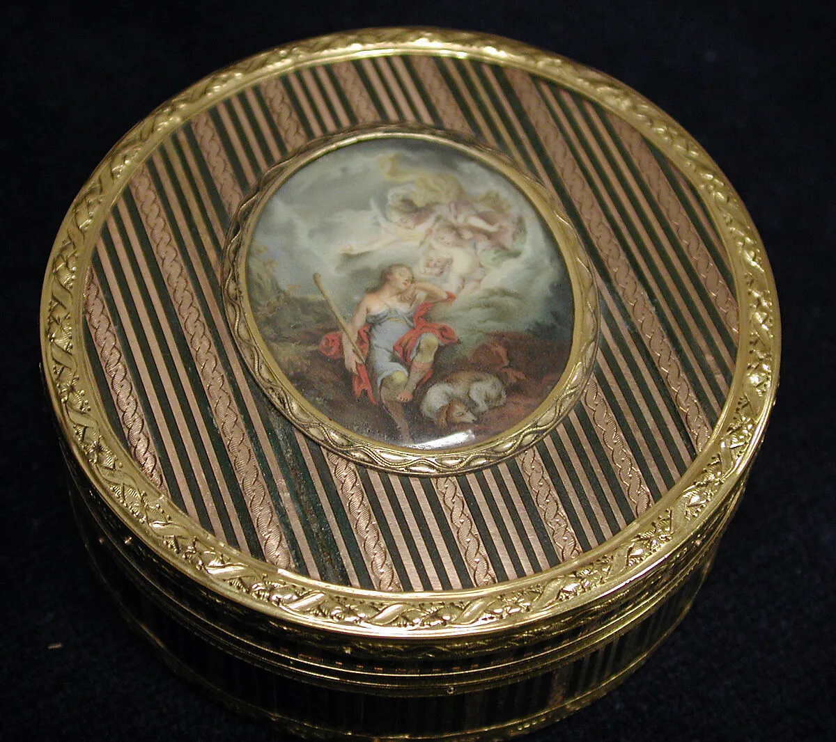 Snuffbox with miniature of sleeping Endymion and Selene — Unknown