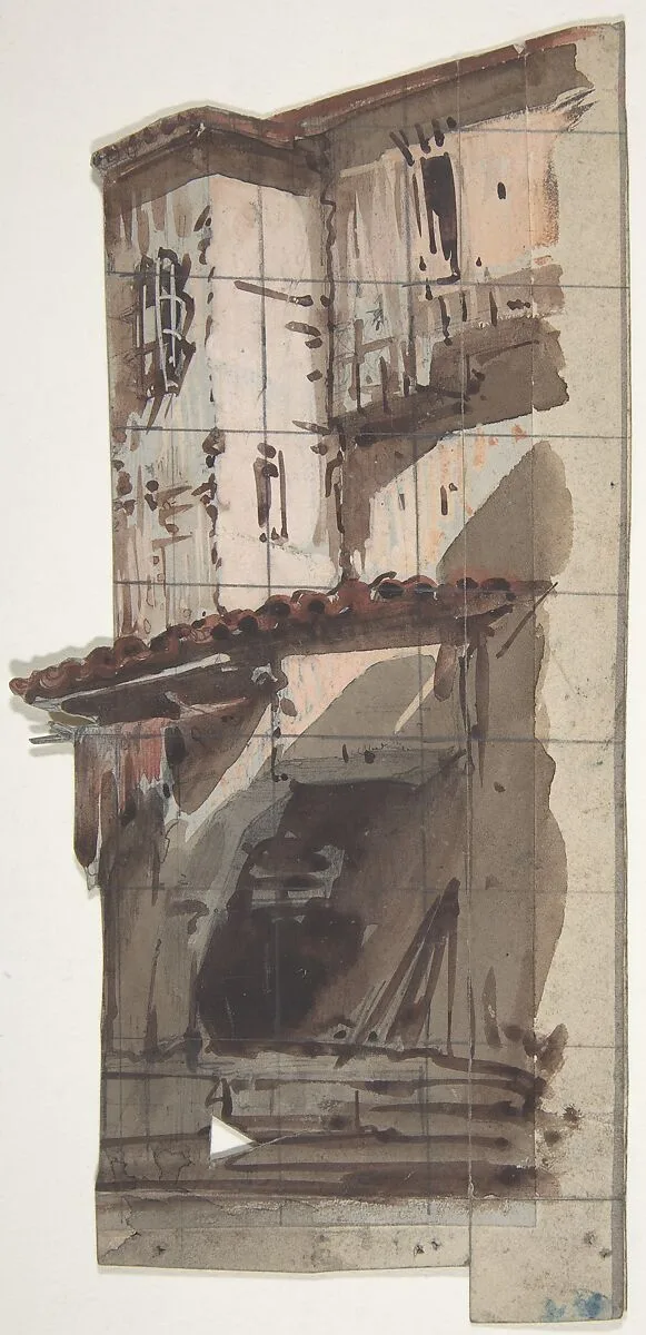 Design for a Stage Set at the Opéra, Paris — Eugène Cicéri