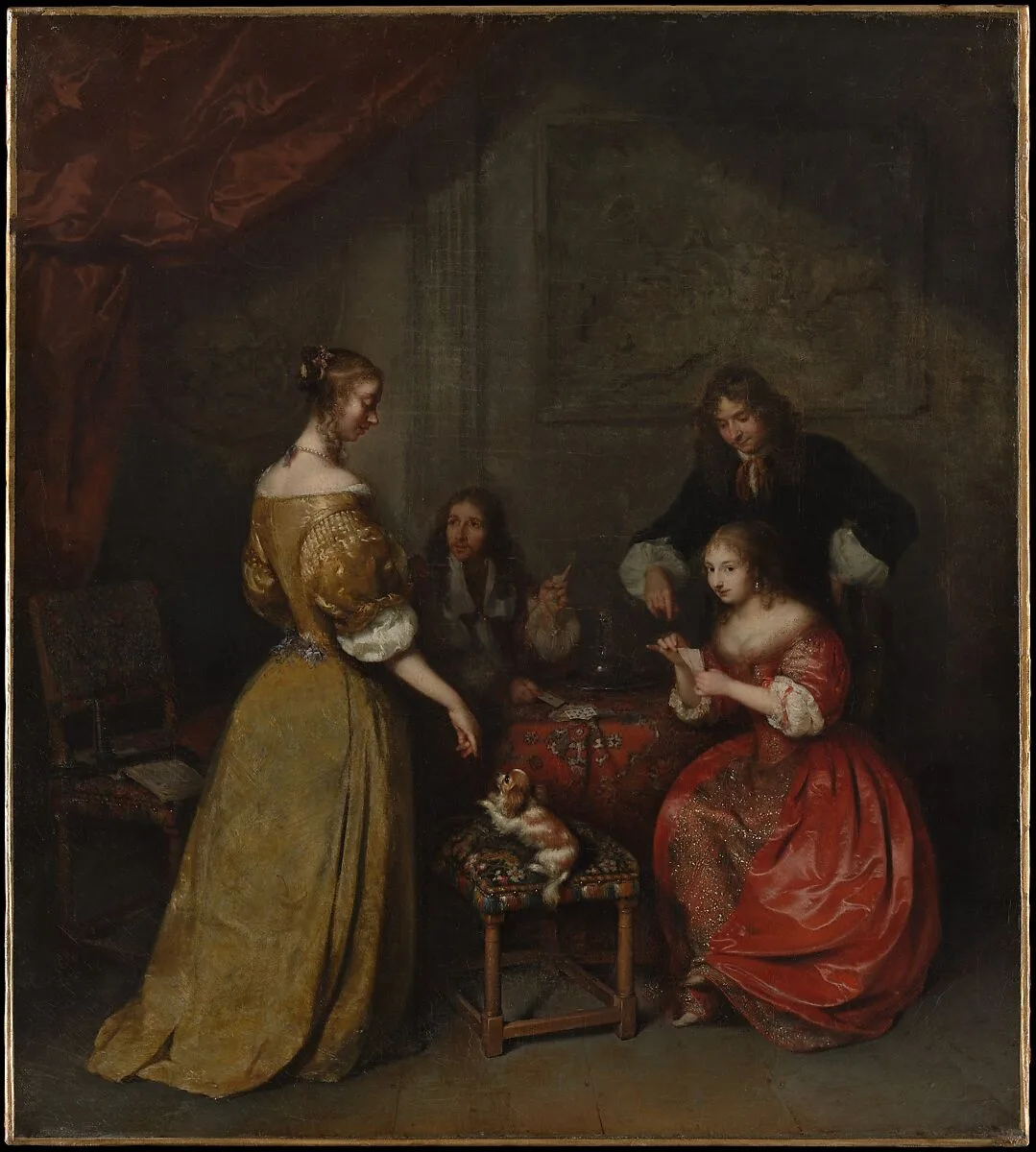 The Card Party — Caspar Netscher