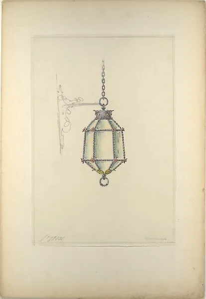 Design for hanging light fixture — Louis C. Tiffany|Tiffany Studios|Tiffany Glass Company|Tiffany Glass and Decorating Company