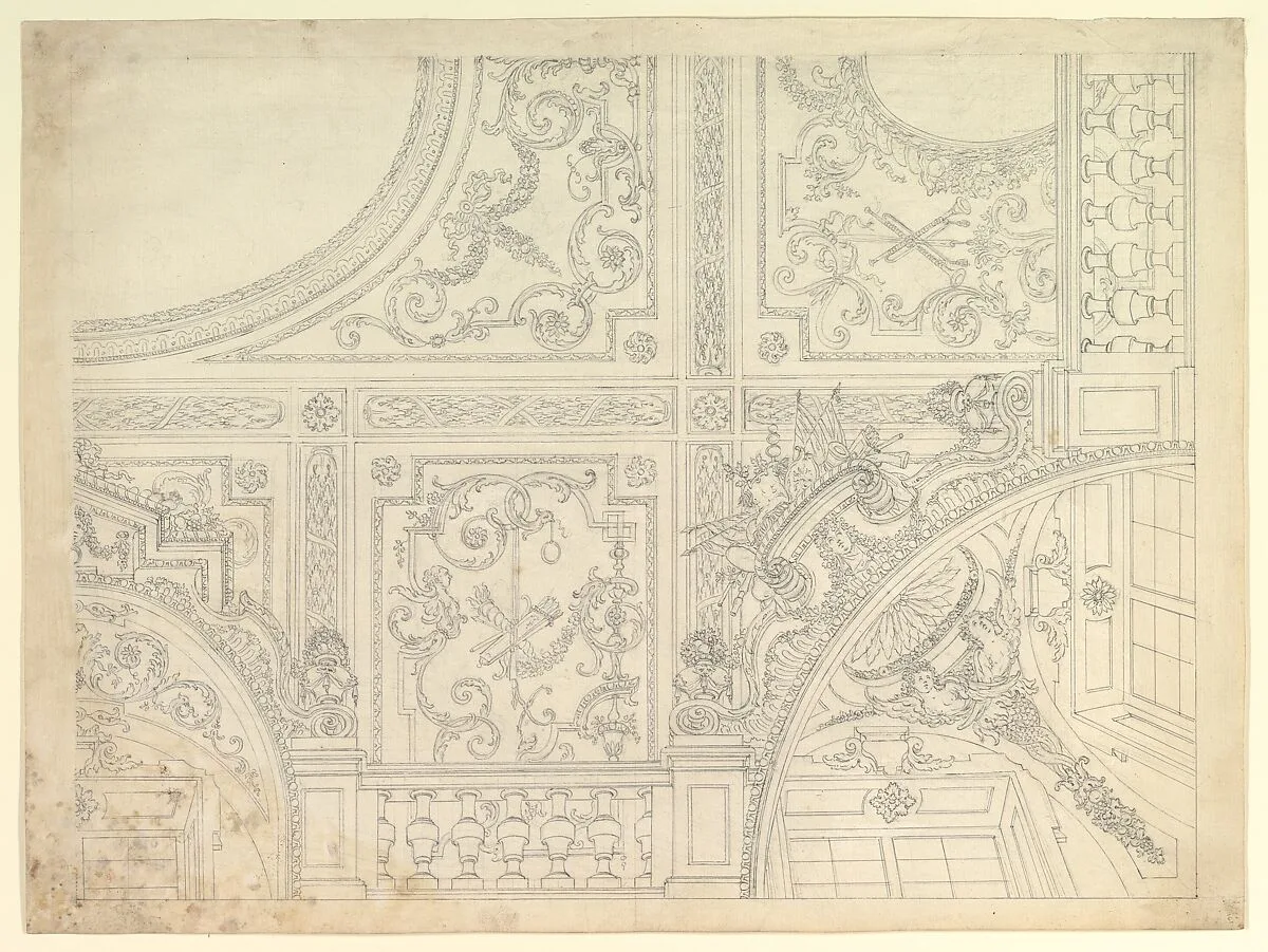 Design for a Quarter of Stucco Ceiling — Anonymous, Italian, Piedmontese, 18th century