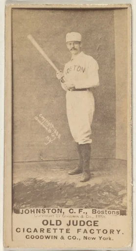 Johnston, Center Field, Boston, from the Old Judge series (N172) for Old Judge Cigarettes