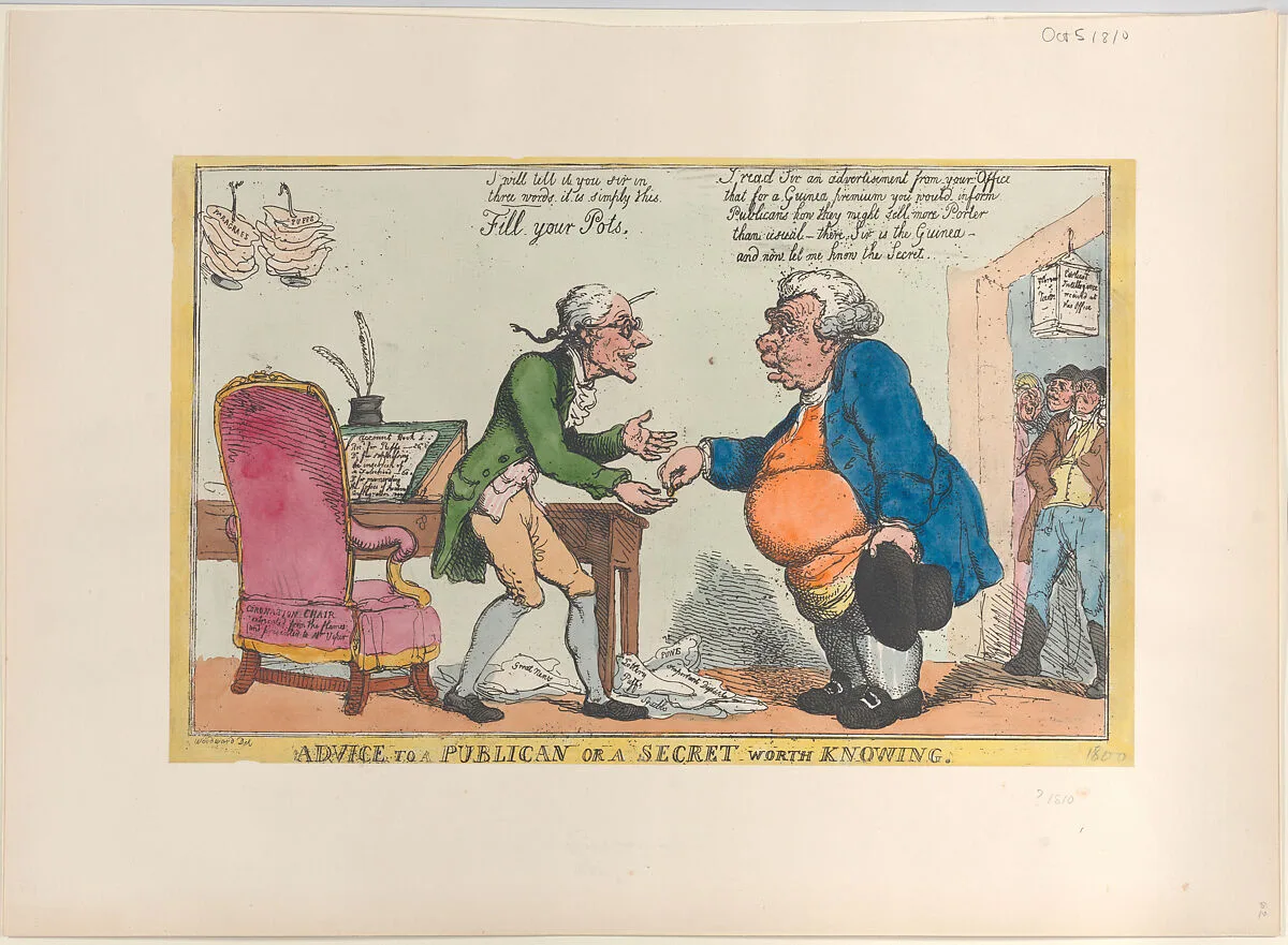 Advice to a Publican, or a Secret Worth Knowing — Thomas Rowlandson|George Murgatroyd Woodward