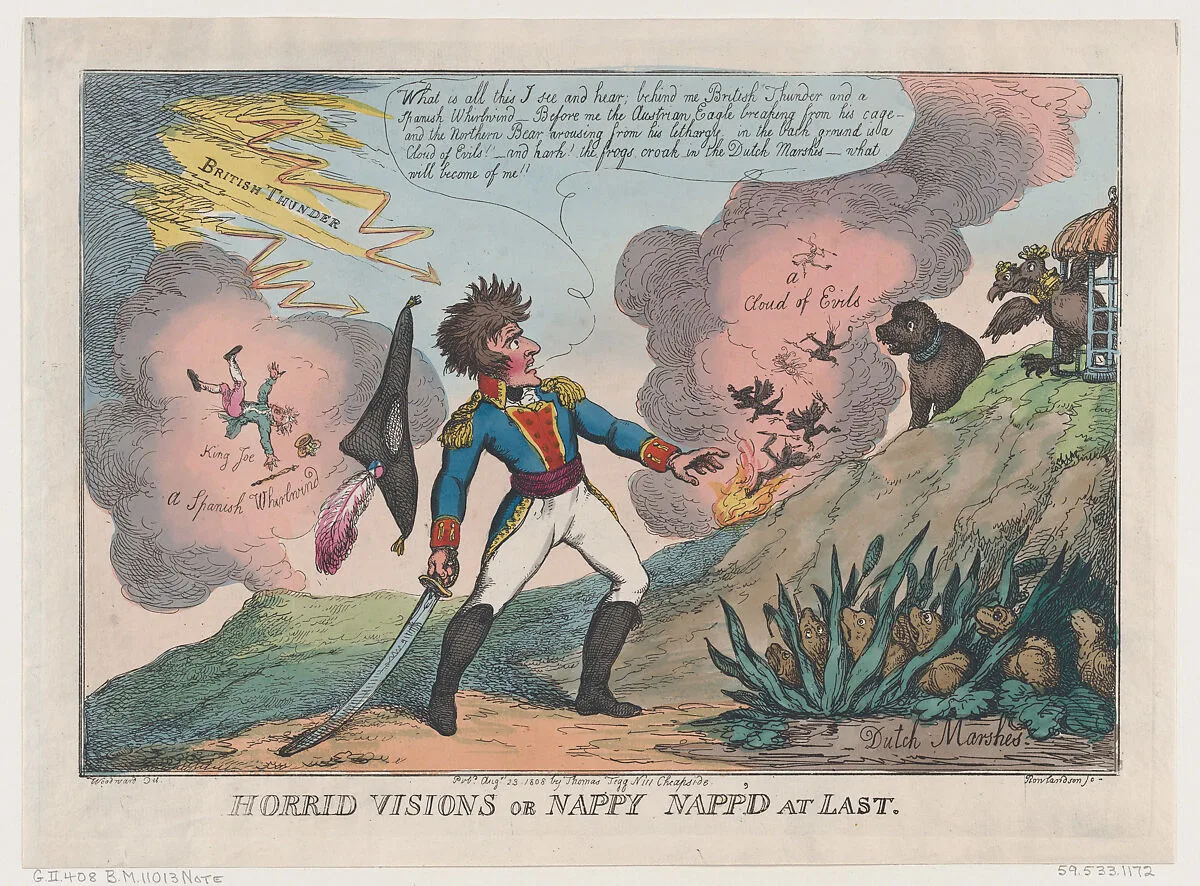 Horrid Visions of Nappy Napp'd at Last — Thomas Rowlandson|George Murgatroyd Woodward|Thomas Tegg