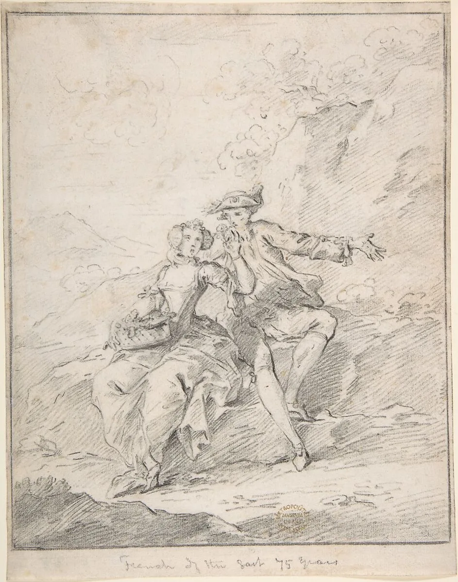 Figures in a Landscape — Anonymous, French, 18th century