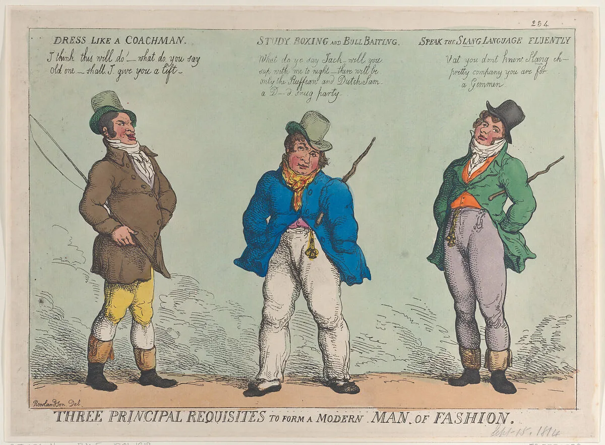 Three Principal Requisites to Form a Modern Man of Fashion — Thomas Rowlandson|Samuel Elias