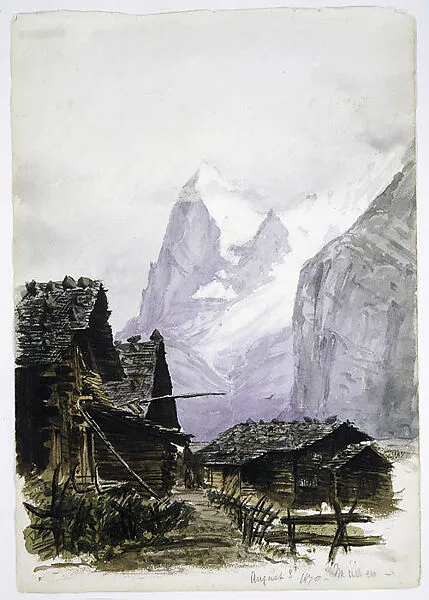 Eiger from Mürren (from "Splendid Mountain Watercolours" Sketchbook) — John Singer Sargent