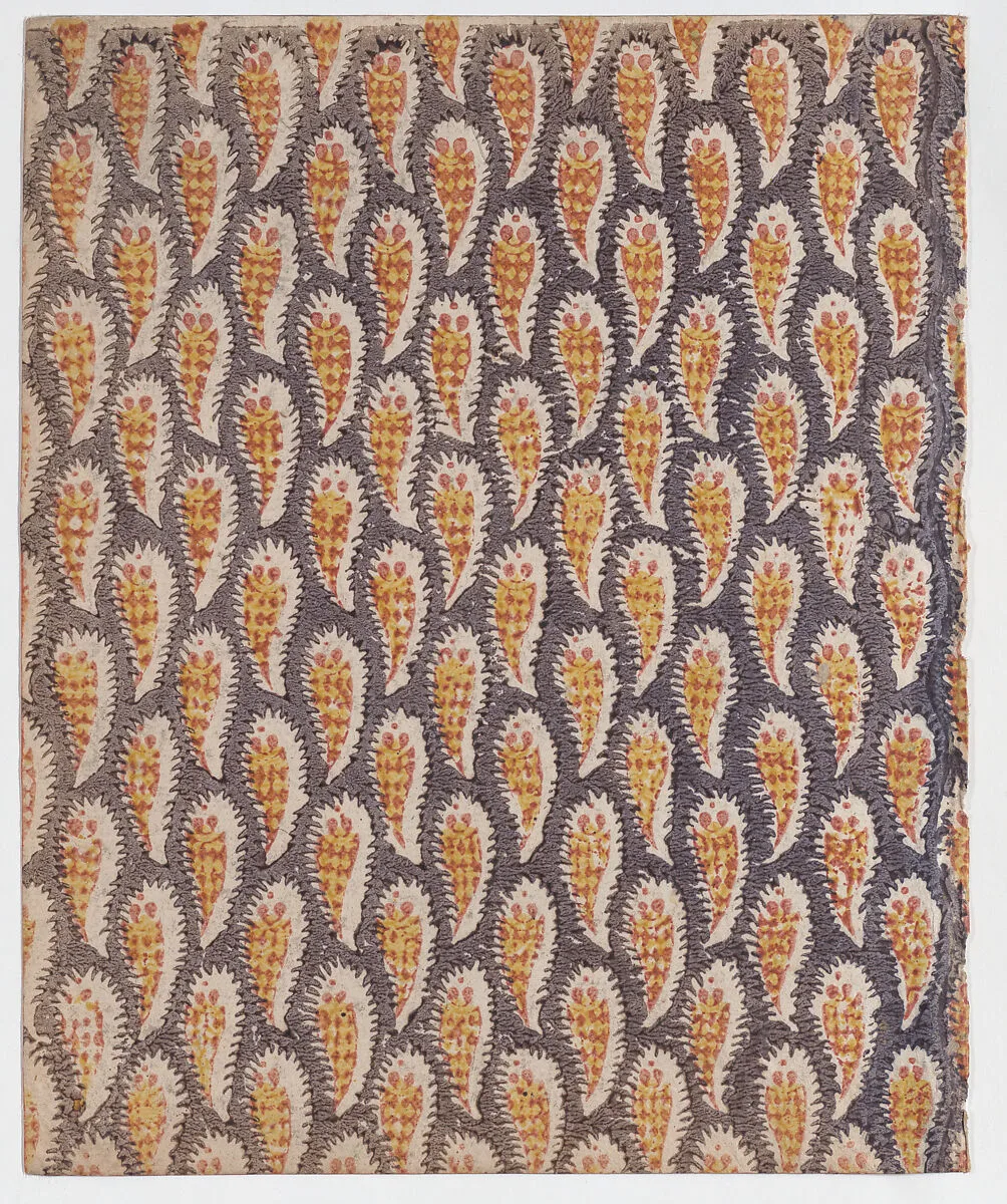 Sheet with overall paisley pattern — Anonymous