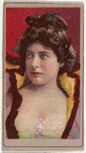 Actress wearing bodice with rigid upright collar, from the Actresses series (T176) issued by Sweet Caporal Cigarettes — Kinney Brothers Tobacco Company