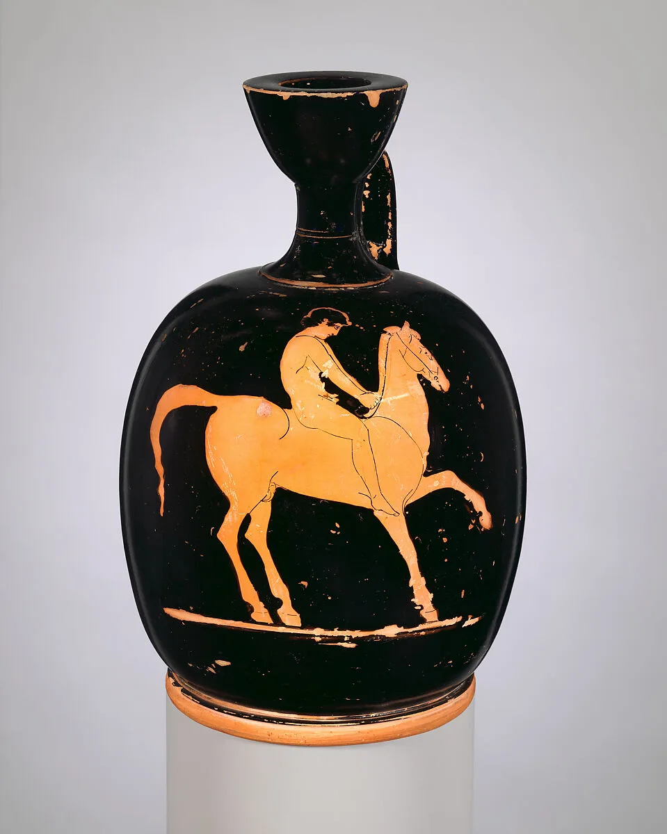 Terracotta squat lekythos (oil flask) — Unknown