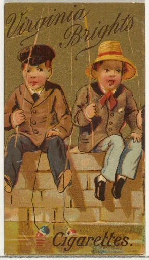 From the Girls and Children series (N64) promoting Virginia Brights Cigarettes for Allen & Ginter brand tobacco products
