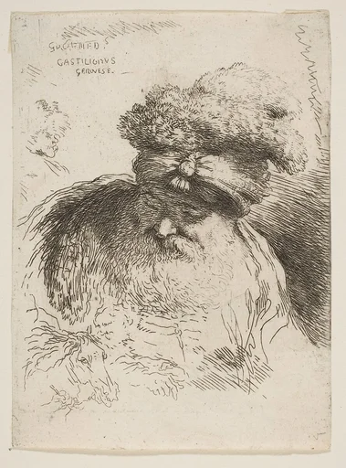 Head of an old bearded man with a turban, from "Small Heads in Oriental Headdress"