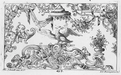 Ganz Neu Inventiertes Laub und Bandelwerck zu finden bey Albrecht Schimdt