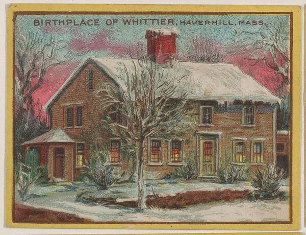 Birthplace of Whittier, Haverhill, Mass., collector card from the Famous Buildings series (D30), issued by the Weber Baking Company — Weber Baking Company