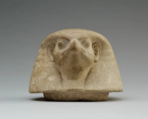 Canopic jar lid with falcon head (Qebehsenuef)