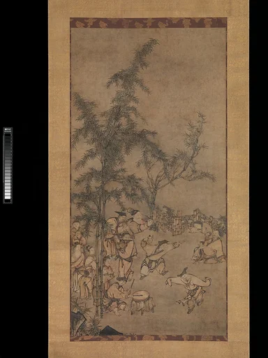 雪村周継筆 竹林七聖図|Seven Sages of the Bamboo Grove