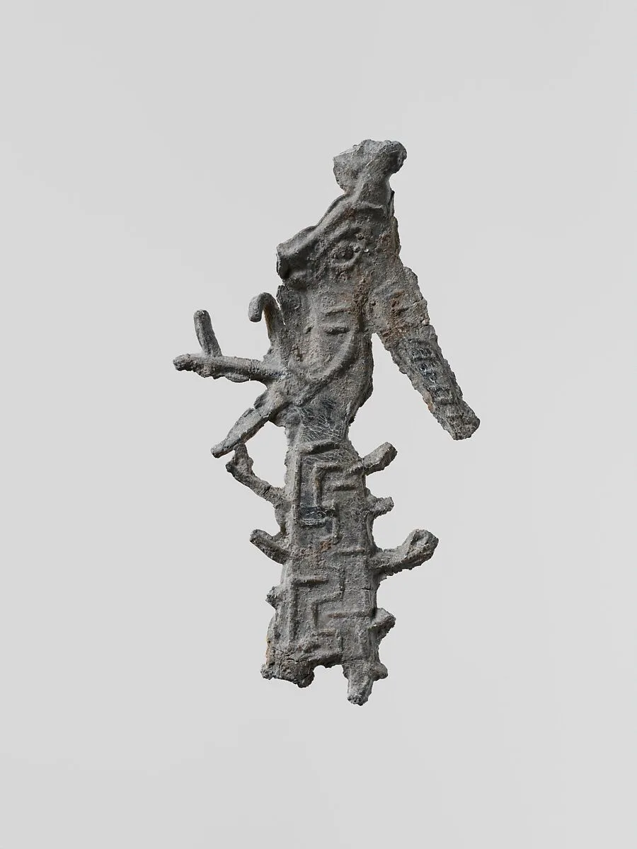Lead figure of a goddess with spear, probably Athena — Unknown