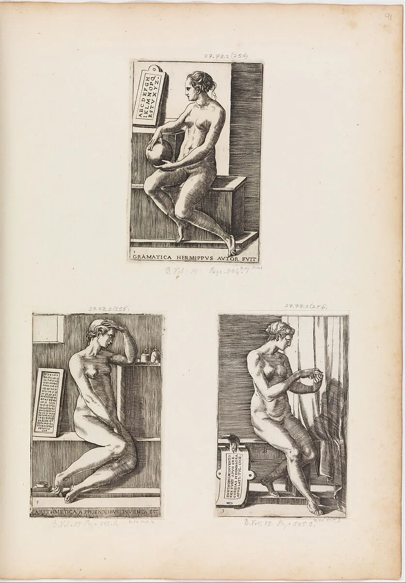 Arithmetic, from The Seven Liberal Arts, plate 4 — Monogrammist B
