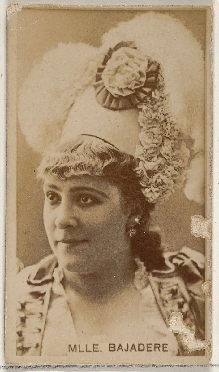 Mlle. Bajadere, from the Actors and Actresses series (N45, Type 8) for Virginia Brights Cigarettes — Allen & Ginter