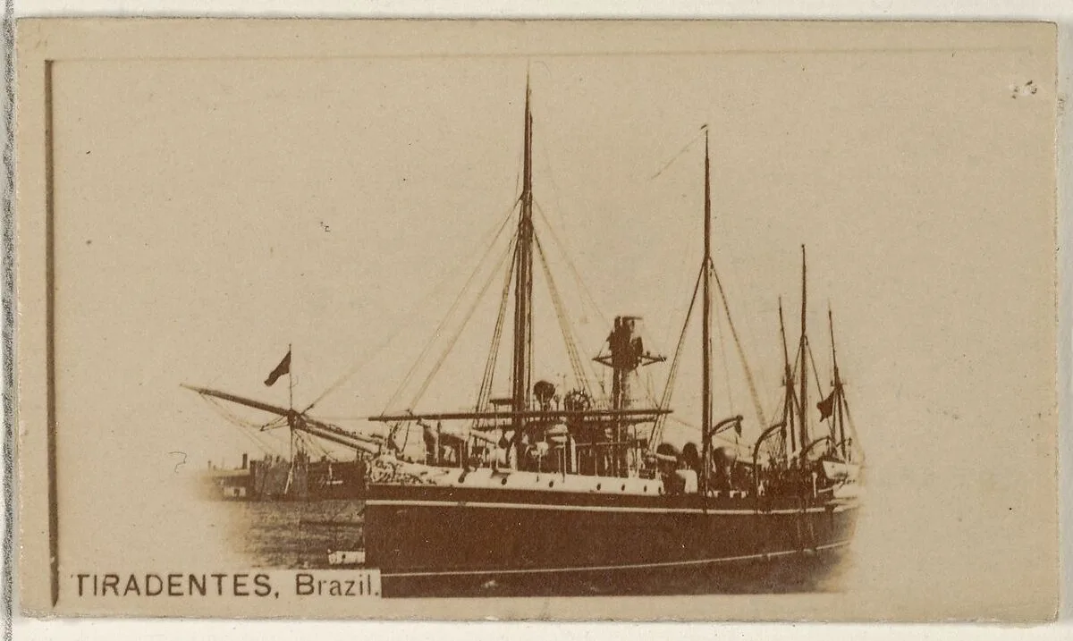 Tiradentes, Brazil, from the Famous Ships series (N50) for Virginia Brights Cigarettes — Allen & Ginter