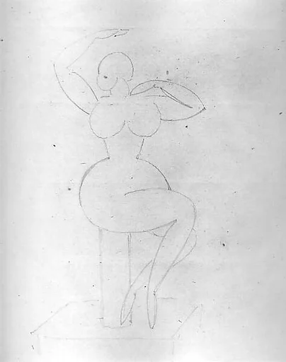 Seated Woman with Arms Raised