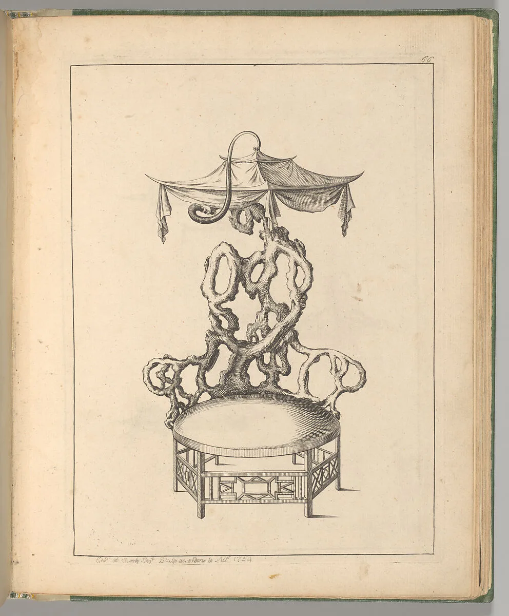 Plate 66: Arm Chair, from "A New Book of Chinese Designs" — Matthew Darly|George Edwards
