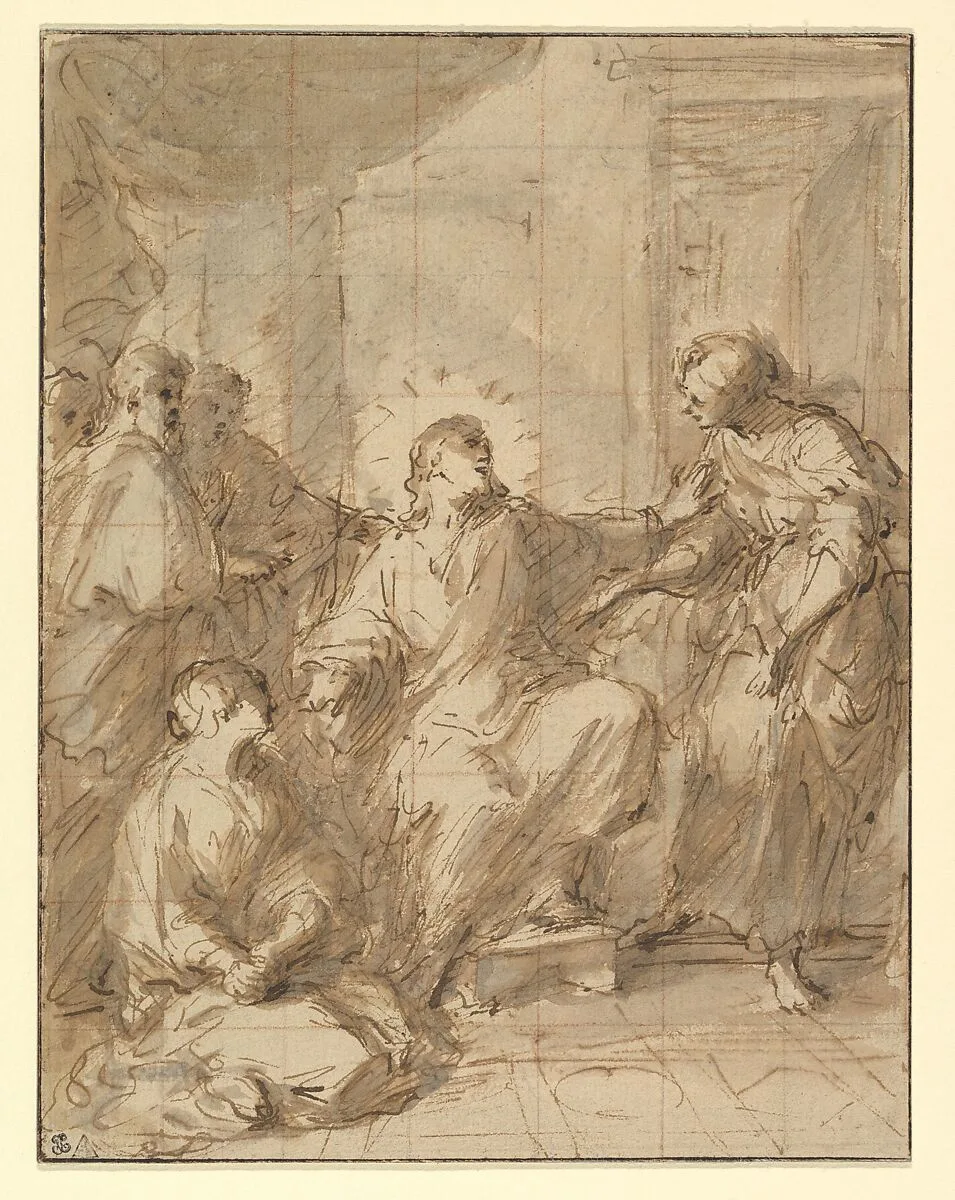 Christ in the House of Martha and Mary — Ferdinand Pierre Joseph Ignace Delamonce