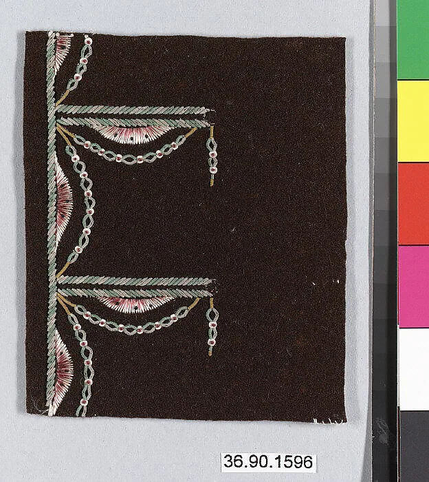 Embroidery sample for a man’s suit — Unknown