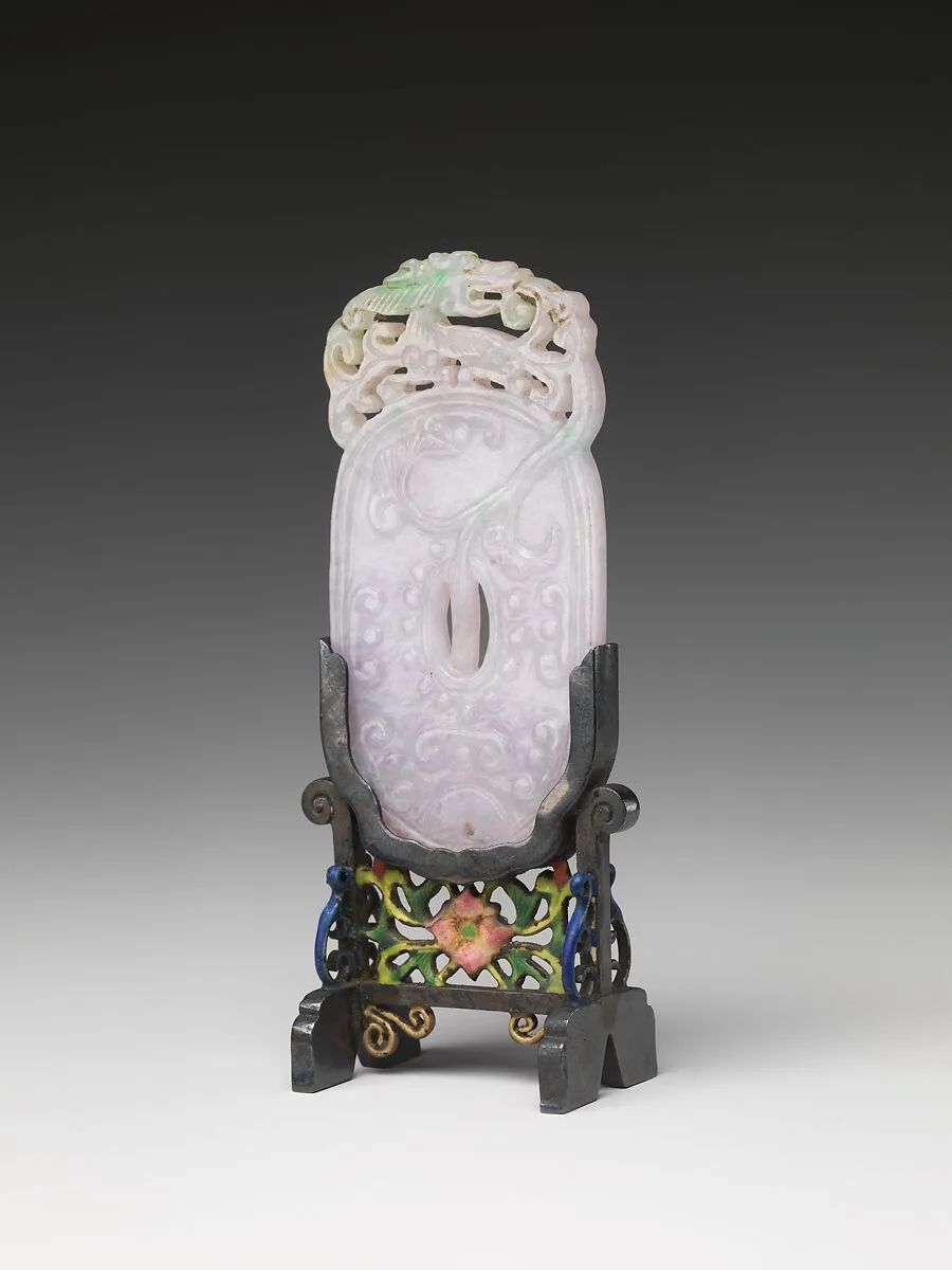 清 翡翠仿古璧|Ornament in the shape of an archaic jade disk — Unknown